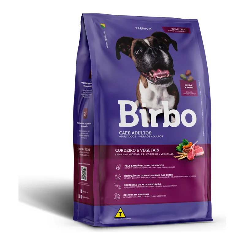 Embalagem da ração Birbo Premium Cordeiro & Vegetais